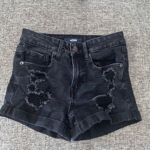 Black ripped shorts